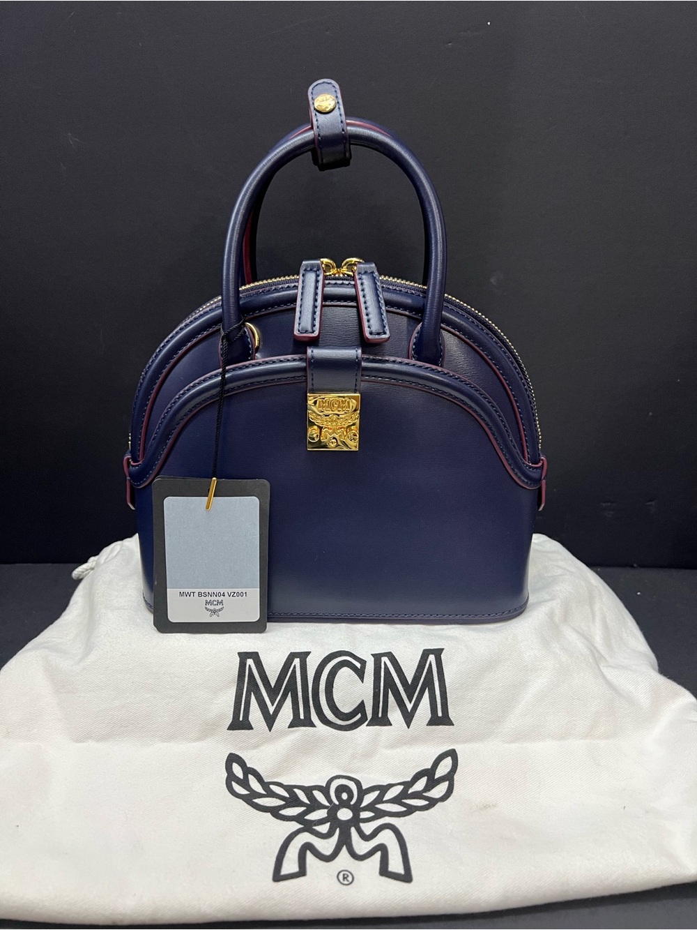 MCM Tracy Anna Tote Top-Handle Satchel with Gold Accent and Sling